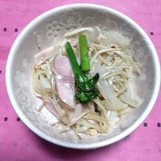 キャンプに♪えのきと玉ねぎハムの和え物